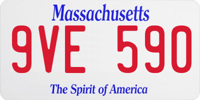 MA license plate 9VE590