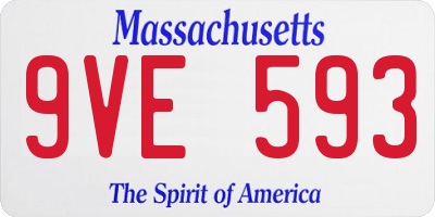 MA license plate 9VE593