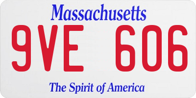 MA license plate 9VE606