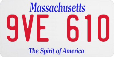 MA license plate 9VE610