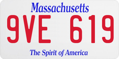 MA license plate 9VE619