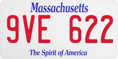 MA license plate 9VE622