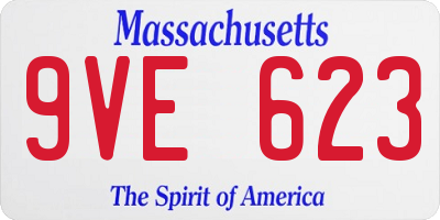 MA license plate 9VE623