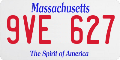 MA license plate 9VE627