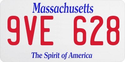 MA license plate 9VE628