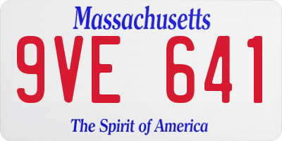 MA license plate 9VE641