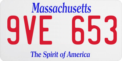 MA license plate 9VE653