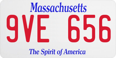 MA license plate 9VE656