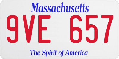 MA license plate 9VE657