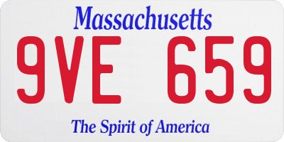 MA license plate 9VE659