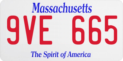 MA license plate 9VE665