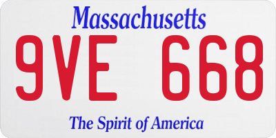 MA license plate 9VE668