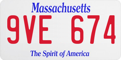 MA license plate 9VE674