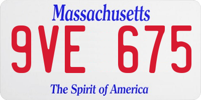 MA license plate 9VE675