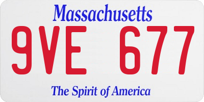 MA license plate 9VE677