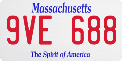 MA license plate 9VE688