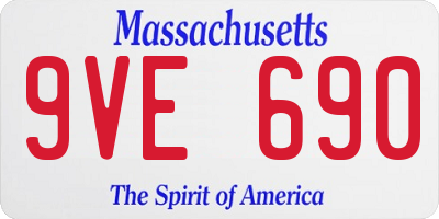 MA license plate 9VE690