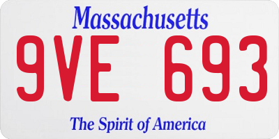 MA license plate 9VE693