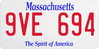 MA license plate 9VE694