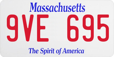 MA license plate 9VE695