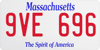 MA license plate 9VE696