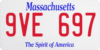 MA license plate 9VE697
