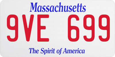 MA license plate 9VE699