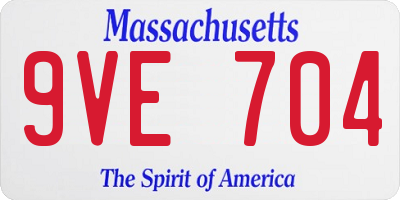 MA license plate 9VE704