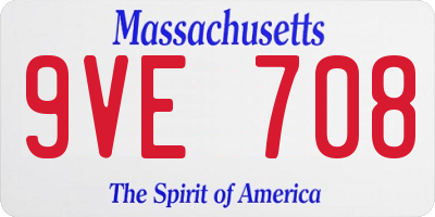 MA license plate 9VE708