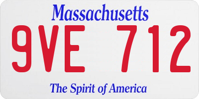 MA license plate 9VE712
