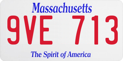 MA license plate 9VE713