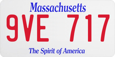 MA license plate 9VE717