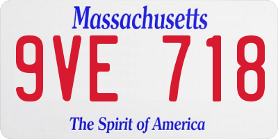 MA license plate 9VE718