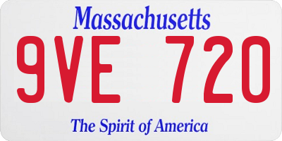 MA license plate 9VE720