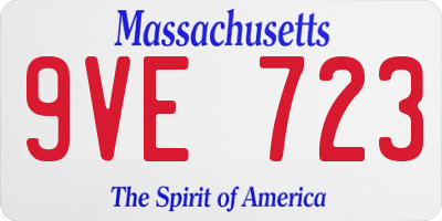 MA license plate 9VE723