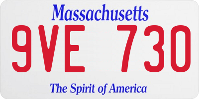 MA license plate 9VE730