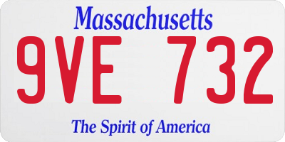 MA license plate 9VE732