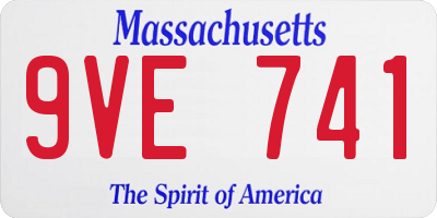 MA license plate 9VE741