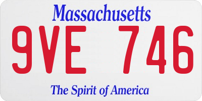 MA license plate 9VE746