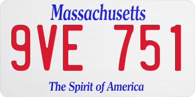 MA license plate 9VE751