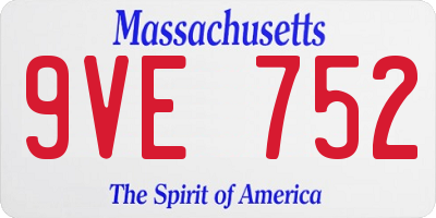 MA license plate 9VE752