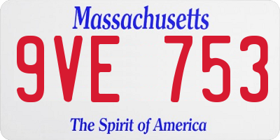 MA license plate 9VE753
