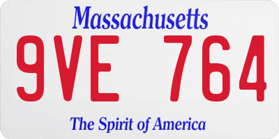MA license plate 9VE764