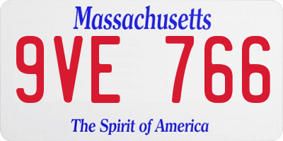 MA license plate 9VE766