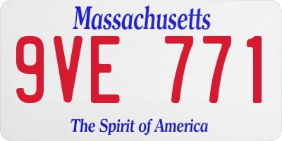 MA license plate 9VE771