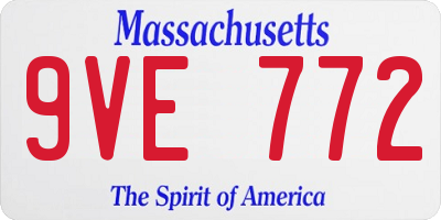 MA license plate 9VE772