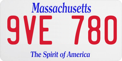 MA license plate 9VE780