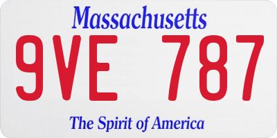 MA license plate 9VE787