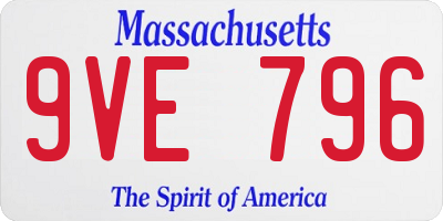 MA license plate 9VE796