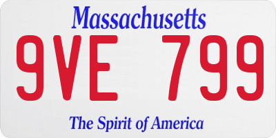 MA license plate 9VE799